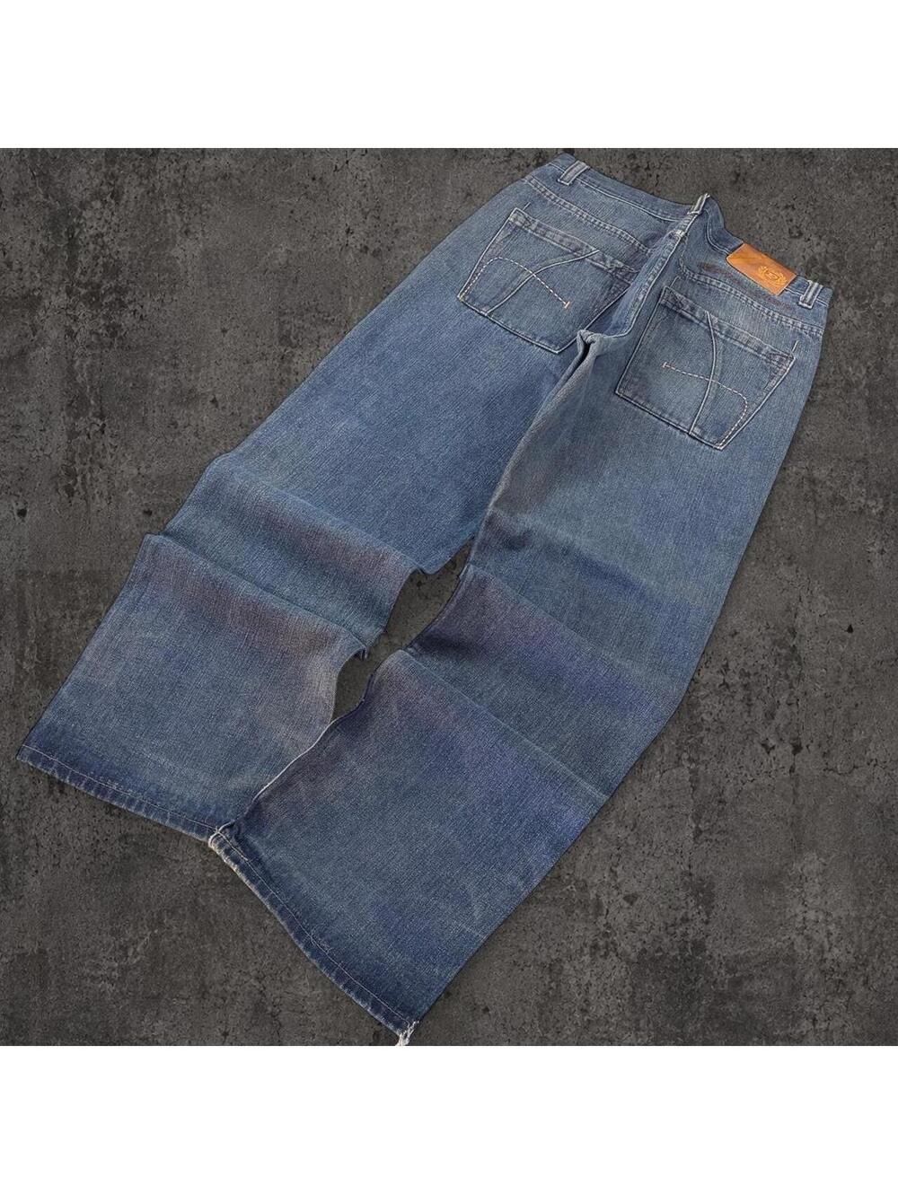 Y2K Phat Farm Classic Faded Jeans Embroidered Hip Hop Skater Grunge Baggy 36x34